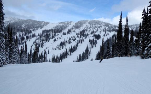 Central Kootenay: Grootte van de skigebieden – Grootte Whitewater – Nelson