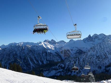 Skiliften Allgäuer Alpen – Liften Fellhorn/Kanzelwand – Oberstdorf/Riezlern