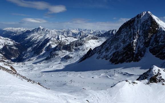 Hoogste skigebied in het geldigheidsgebied van het Freizeittickets Tirol – skigebied Stubaier Gletscher