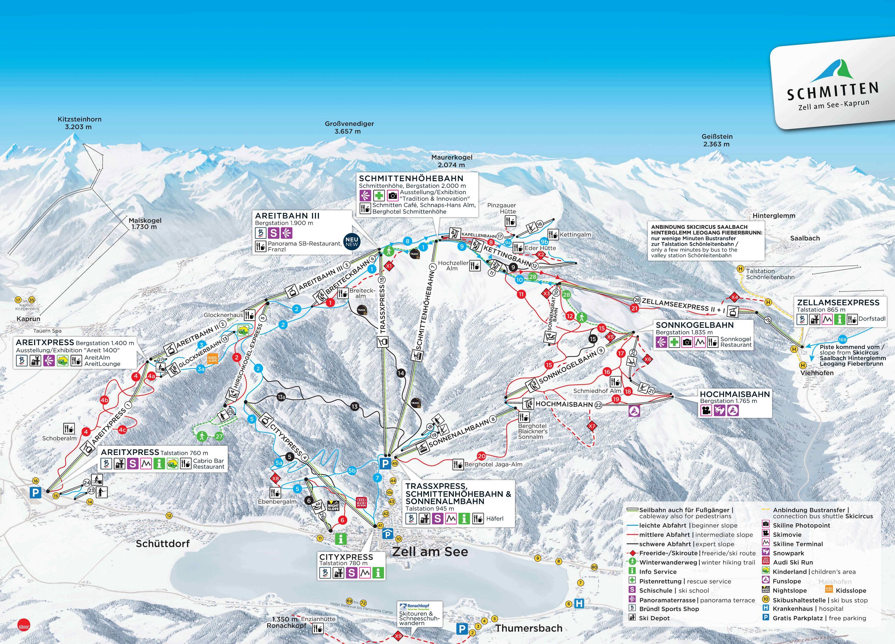 Zell Am See Piste Map Pistekaart Schmittenhöhe – Zell Am See